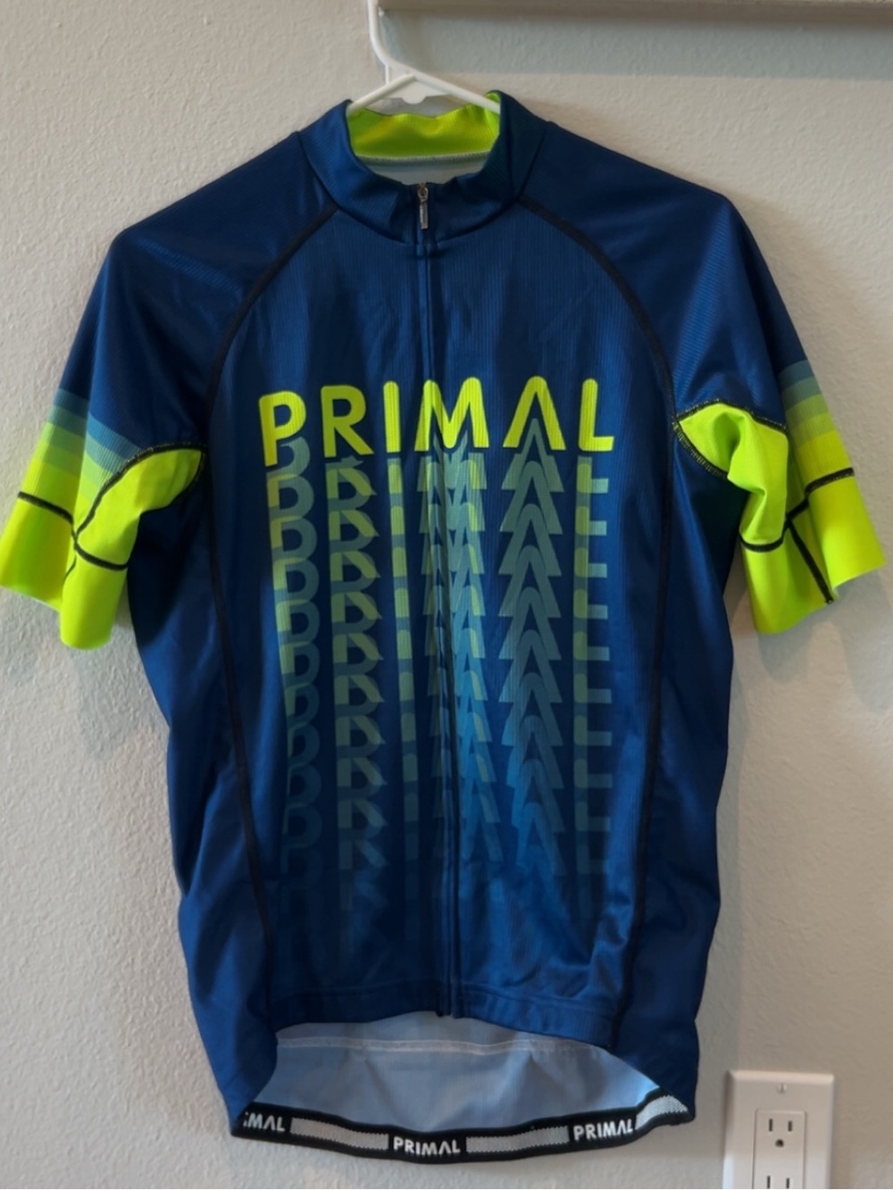 Primal Men's Blue & Neon Yellow Cycling Jersey